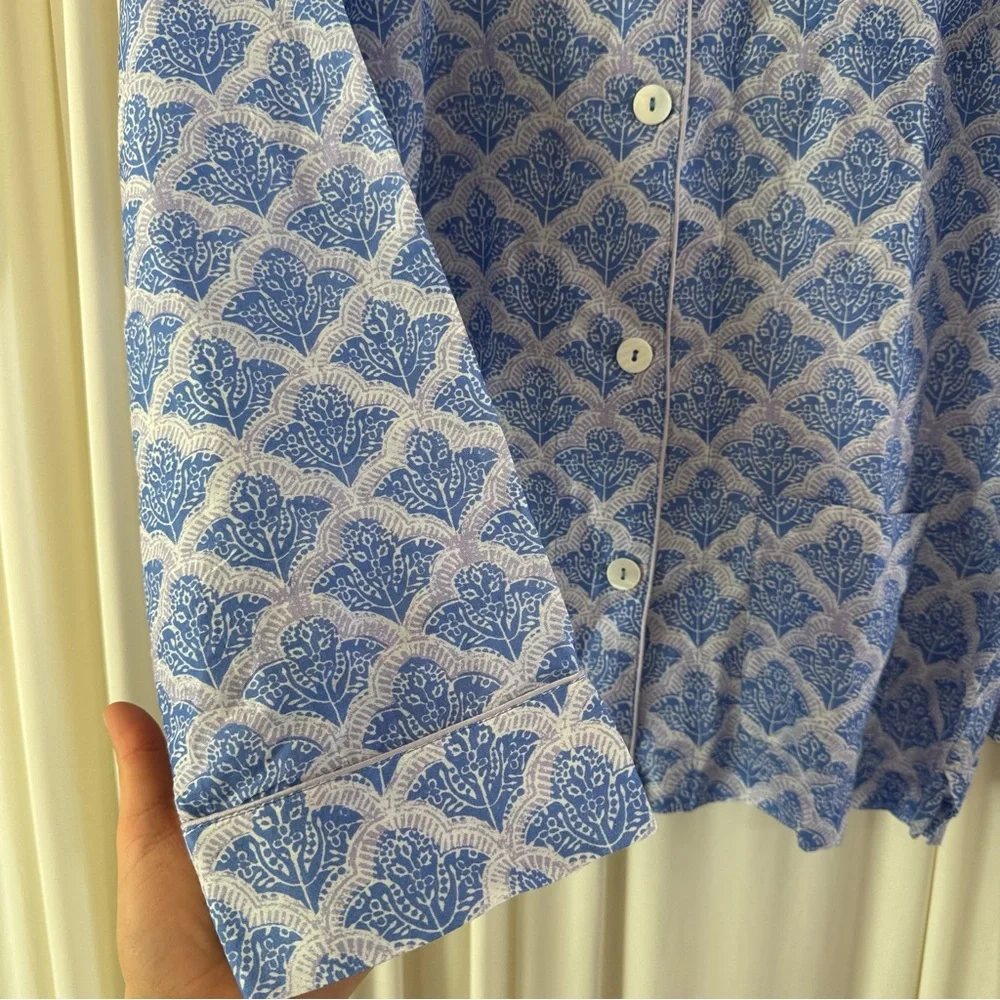 Roller Rabbit Light Blue Lavender Jemina Liza Pajama Set Size Large NWT Preppy - Picture 3 of 9